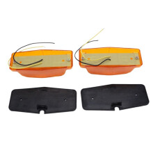 2pcs Orange Retro Front Grill Light LED Lamp for Truck Lorry Front Double Burner Indicator Light