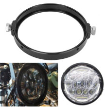 Universal Black 5.75 Inch Aluminum Round Headlight Housing Headlamp Trim Ring Mount Bracket Motorcycles