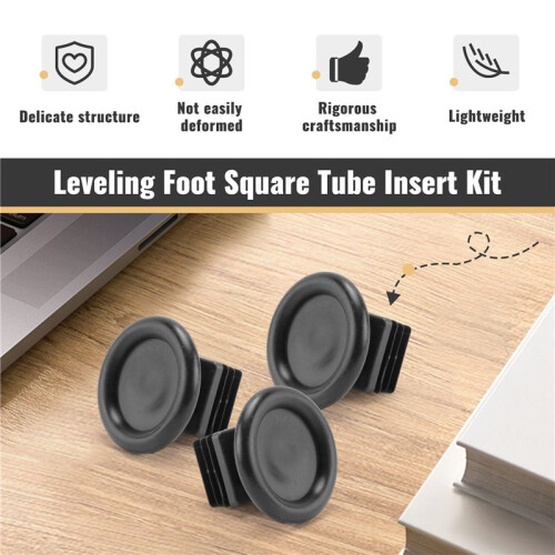 10 Sets 45mm Base Dia Adjustable Leveling Foot 25mmx25mm Square Tube Insert Kit 2