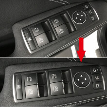 For ML GL W166 X166 C W204 E W212 GLK X204 Class Door Lift Button Stickers ABS Chrome Trim Accessories