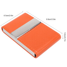 Double Open Stainless Steel Business Card Holder, Orange, 9.86.51.8cm