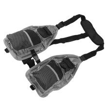 Atmungsaktive, leichte Fliegenfischerweste Schwarz-Grau Oxford-Stoff Gilet 50x41cm