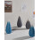 Tropfenförmige Keramikvase, blau oder grau, 15 x 8 cm oder 18 x 8 cm 7