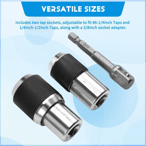 3pcs Tap Socket Set Tap Extractor Tool with Socket Adapter Tap Extractor Socket with Adjustable Jaw Extractor Tool 2