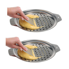 2X Stainless Steel Spaetzle Maker Lid with Scraper Traditional German Egg Noodle Maker Pan Pot Spaghetti Strainer