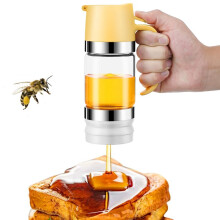 Honigspenderglas, Tropffreier Honigtropfer Aus Glas mit Griff, 10 Unzen, Honigsirupspender für Brot, Kaffee oder Tee