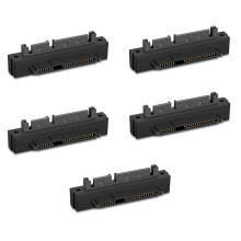 5PCS SFF-8482 SAS Female to Male 15Pin Bend 90 Degree Angle Adapter Converter for Motherboard Cable