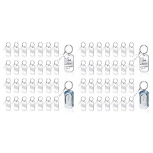 60 Pcs Engravable Metal Keychain Blanks Metal Stamping Blanks for Engraving Stainless Steel Blank Key Ring Tag with Hole