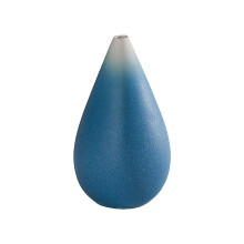 Tropfenförmige Keramikvase, blau oder grau, 15 x 8 cm oder 18 x 8 cm