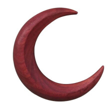 Wooden Hair Fork with Crescent Moon Design, Smooth Hair Stick for Buns and Updos, 2.95in Red