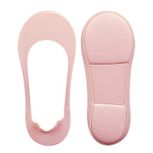 (Pink, 1 Pair) Breathable Cotton Socks for Ladies Flats