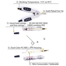 Kelvin Test Clips Insulated 5A Flat Crocodile Clip Kelvin Copper Brass Clamp Cable Battery Metal Test Clips