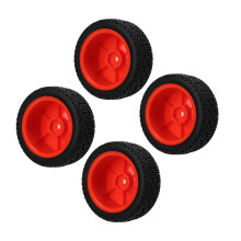 4pcs 1/10 RC Rubber Tires Set 70mm Durable Buffering Red
