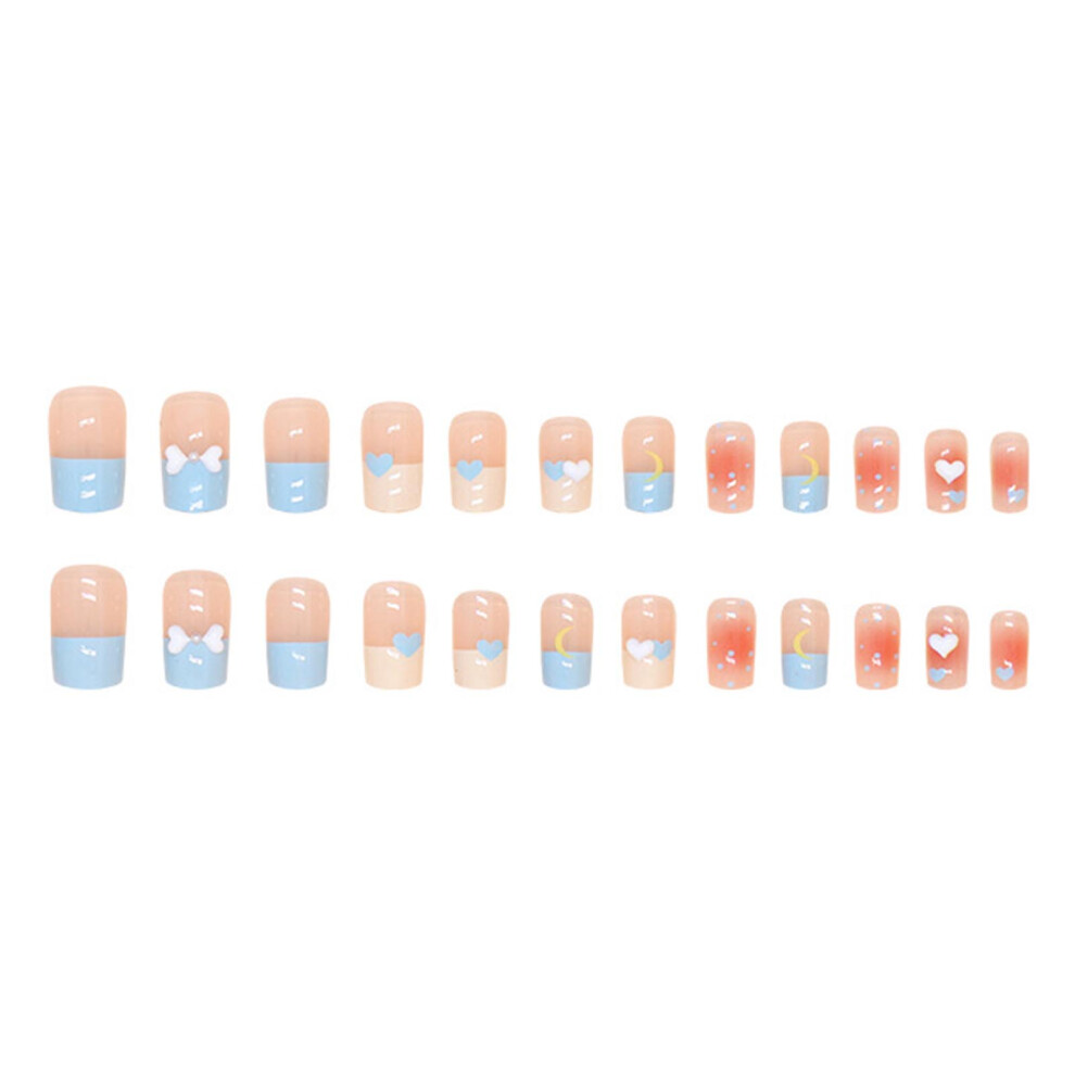 Reach-Tools French Pink & Blue Tip False Nails - Chip-Proof
