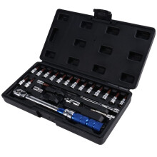 21Pcs Torque Wrench Set 1/4 Inch Bike Torque Wrench Socket Spanner Set Cycling Tool Bicycle Repair Kit