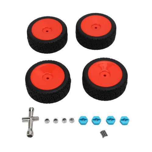 4pcs 1/10 RC Rubber Tires Set 70mm Durable Buffering Red 1