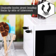4PCS Universal Magnetic Hooks,Anti-Slip Magnetic Mount Hookd for Broom Hanger and Mop Holder Garden Tool Organizer Rack