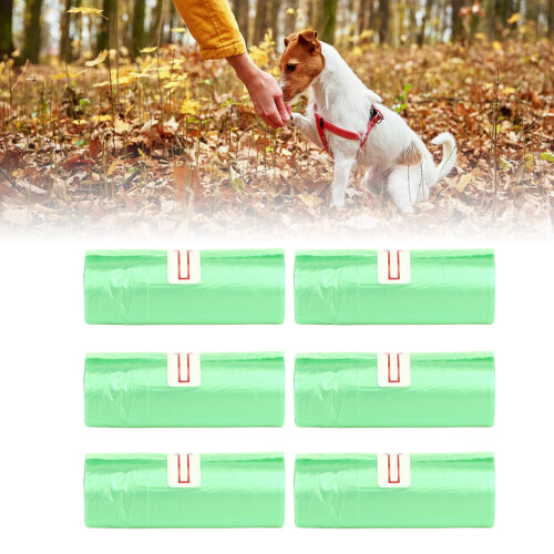 6 Rollen auslaufsichere dicke grüne Hundekotbeutel