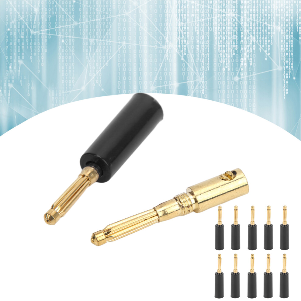 4Mm 7 Pin Gold Plated Banana Plug Solderless Connector For Speakers & Audio Equipment 8491389437792