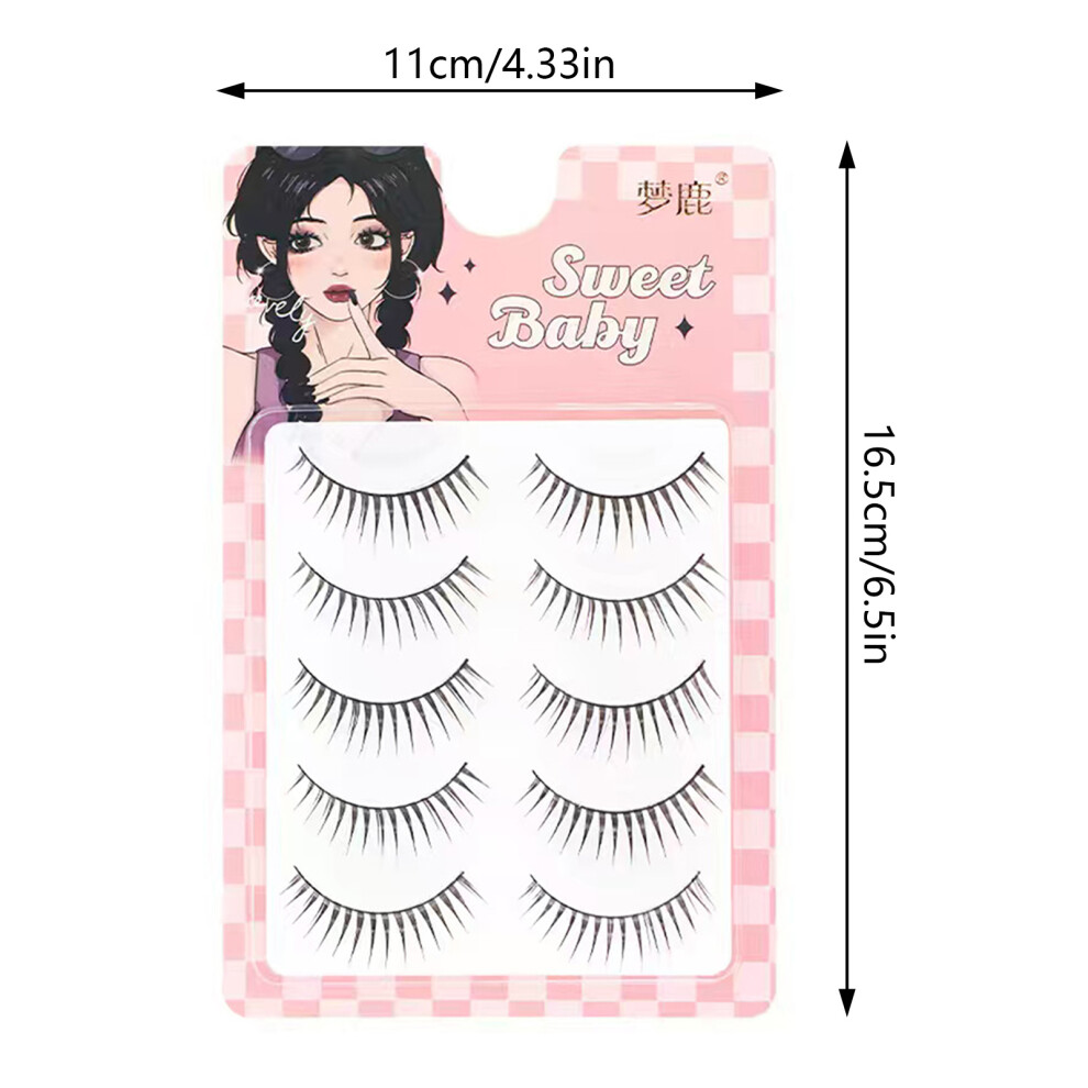Roc-Electron 5 Pairs Natural False Eyelashes For Daily Makeup