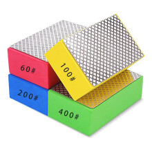 4 Pack Diamond Hand Polishing Pads, Diamond Polishing Pads for Wood Tile Glass Stone (60/100/200/400 Grit)