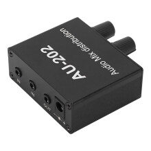 Distributeur audio stereo mixer AU 202 2 entrées 2 sorties en alliage d'aluminium 3,5 mm