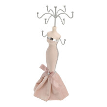 Light Pink Jewelry Display Tower Model Earring Necklace Ring Organizer Stand