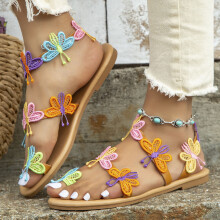 (42) Colorful Butterfly Hollow Out Sandals for Women