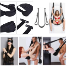 Adjustable Nylon Swing Seat Aerial Yoga Belt, 40-150cm, Black