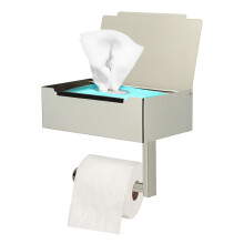 Stainless Steel Wall-Mount Toilet Paper Holder with Shelf