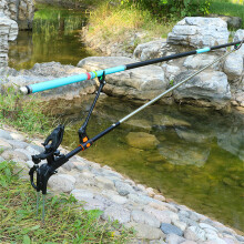 (Single Rod Holder) Support Canne à Pêche Aluminium Double Tête