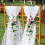 Silk Flower Chair Back Decor60x20cm Pink 5