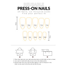Floral French Fake Nails - Zero Pressure Design