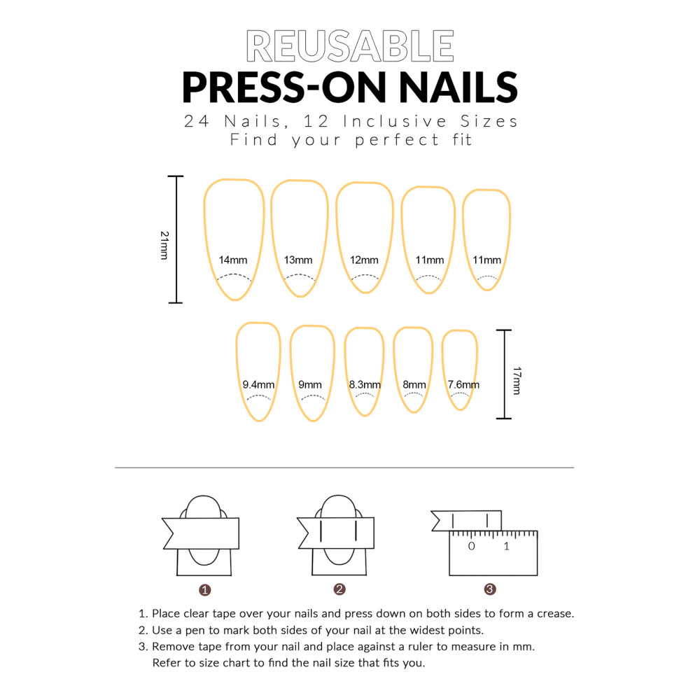 Hue-Grain Floral French Fake Nails - Zero Pressure Design