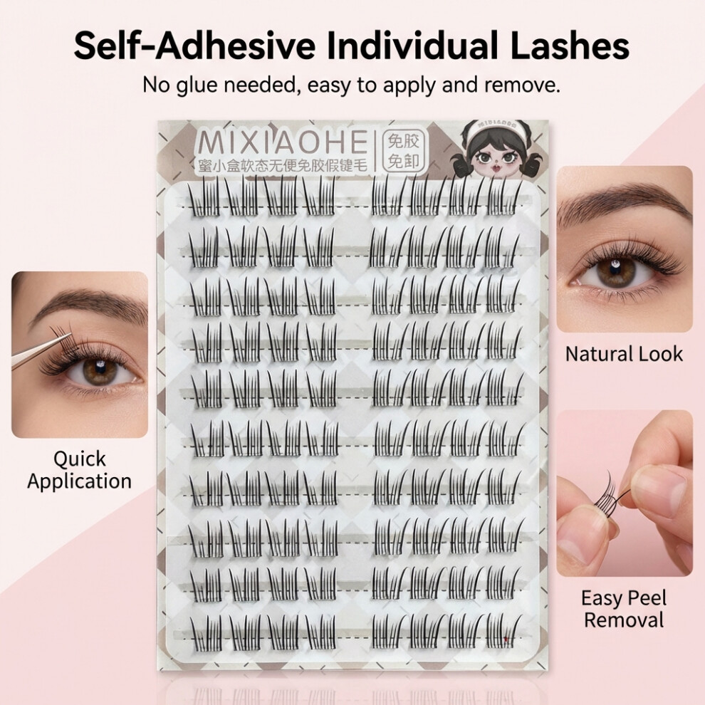 Roc-Electron (Mxh165 04) Korean Natural False Eyelashes - Lightweight & Curling
