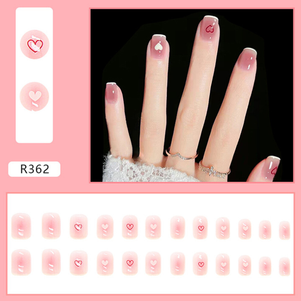 Reach-Tools (Jelly Glue Model) Sweet Pink Press-On Nails For Women, Reusable Diy Manicure