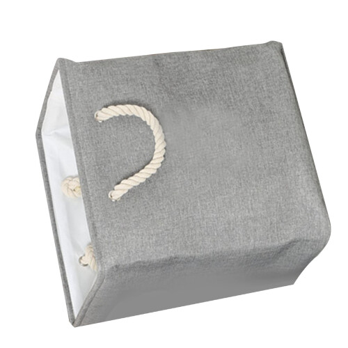 Fabric Storage Hamper Cotton Cloth Laundry Basket Grey 1