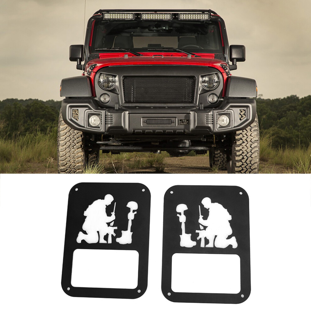 Aluminum Taillight Cover For Jeep Wrangler Jk 2007-2017 Black 9401389441209
