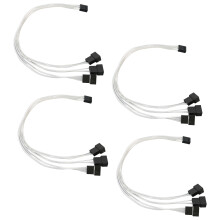 PWM Fan Extension Cable 4 Pin Silver Copper Wire 1 to 3 Splitter for PC Cooling