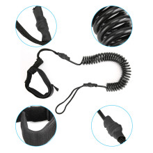 Black TPU Elastic Water Sports Foot Rope with 4.5mm Ring for Surfing Paddle