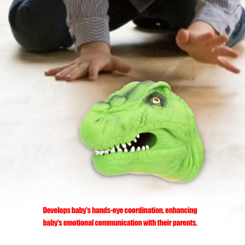 Grüne hochrealistische Dinosaurier-Handpuppe