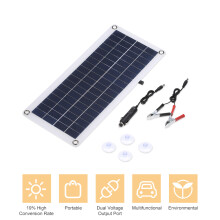 20W Polycrystalline Solar Panel Kit with 12V/24V Controller & USB Ports