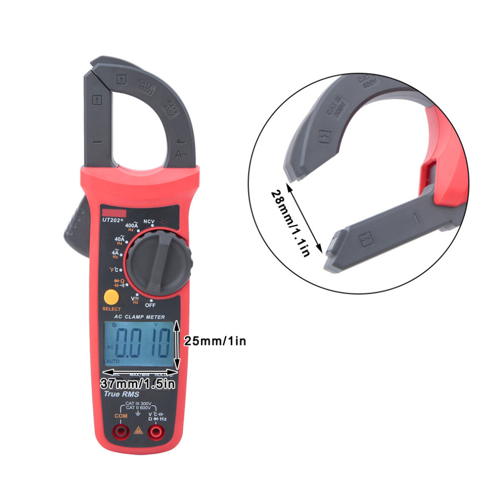 Uni T Ut202+ Clamp Meter 400A True Rms 37X25mm Lcd Display 3791389443065