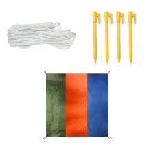 Sand Free Waterproof Oxford Cloth Beach Blanket3x3m / 2x2.1m for Outdoor Activities with49.21ft Rope & 4Anchor Stakes
