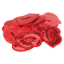 20 pezzi di Toppe adesive a forma di labbra per vestiti, 4x5,2cm