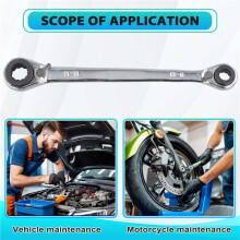 Ratchet Wrench Double End Ratchet Wrench Four-Purpose Ratchet Wrench Auto Repair Multi-Purpose Wrench 8x10-12x14mm