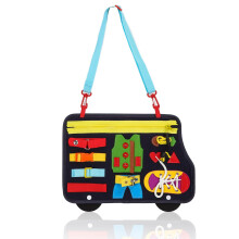 Sensory Fidget Blanket for Seniors with Dementia, Bus‑Shaped Multi‑Tactile Lap Pad for Memory Loss