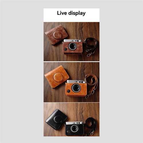 PU Leather Camera Bag for  Instax  EVO Protective Case with Shoulder Strap Camera Accessory Storage D 1