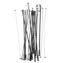 24Pcs Scroll Saw Blades 127mm Carbon Steel Fretsaw Blades with Pin 10/15/18/24 Teeth Standard Fine Cut Saw Blades