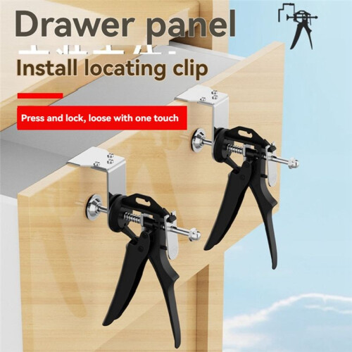 2pcs Drawer Front Installation Clamps,Cabinet Door Clamp Hardware Jig,Multi-Adjustable Drawer Panel Fixing Clamp 2